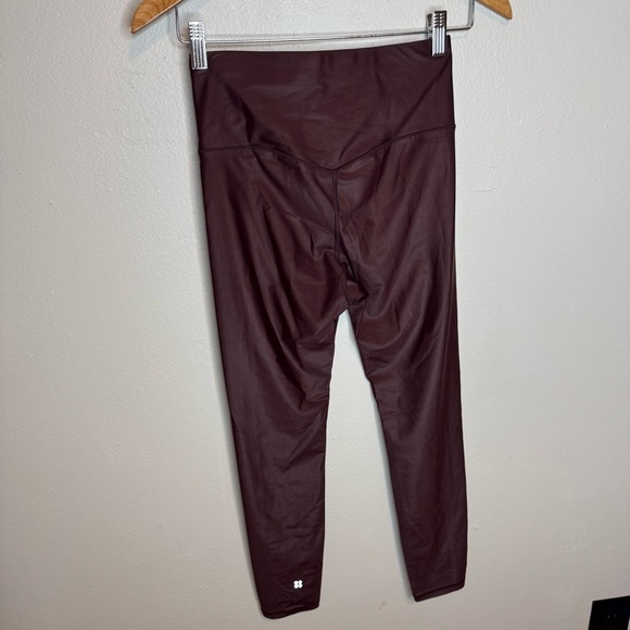 Sweaty Betty High Shine High Waist 7/8 Leggings Burgundy Wine Red - Picture 9 of 11
